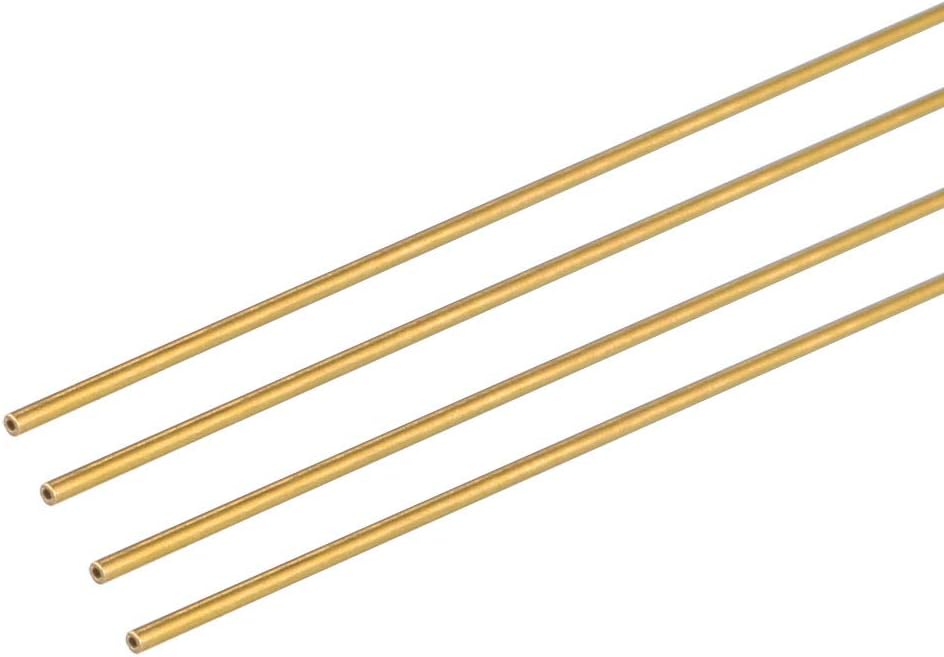 4PCS 0.2mm x 0.5mm x 500mm Brass Pipe Tube Round Bar Rod