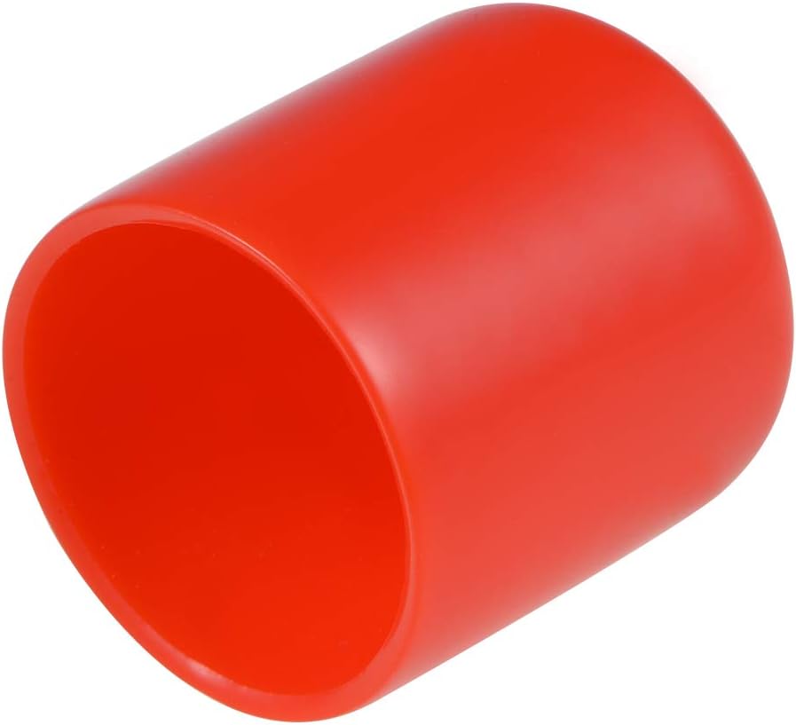 10pcs Rubber End Caps 28mm ID Round End Cap Cover Screw Thread Protectors Red