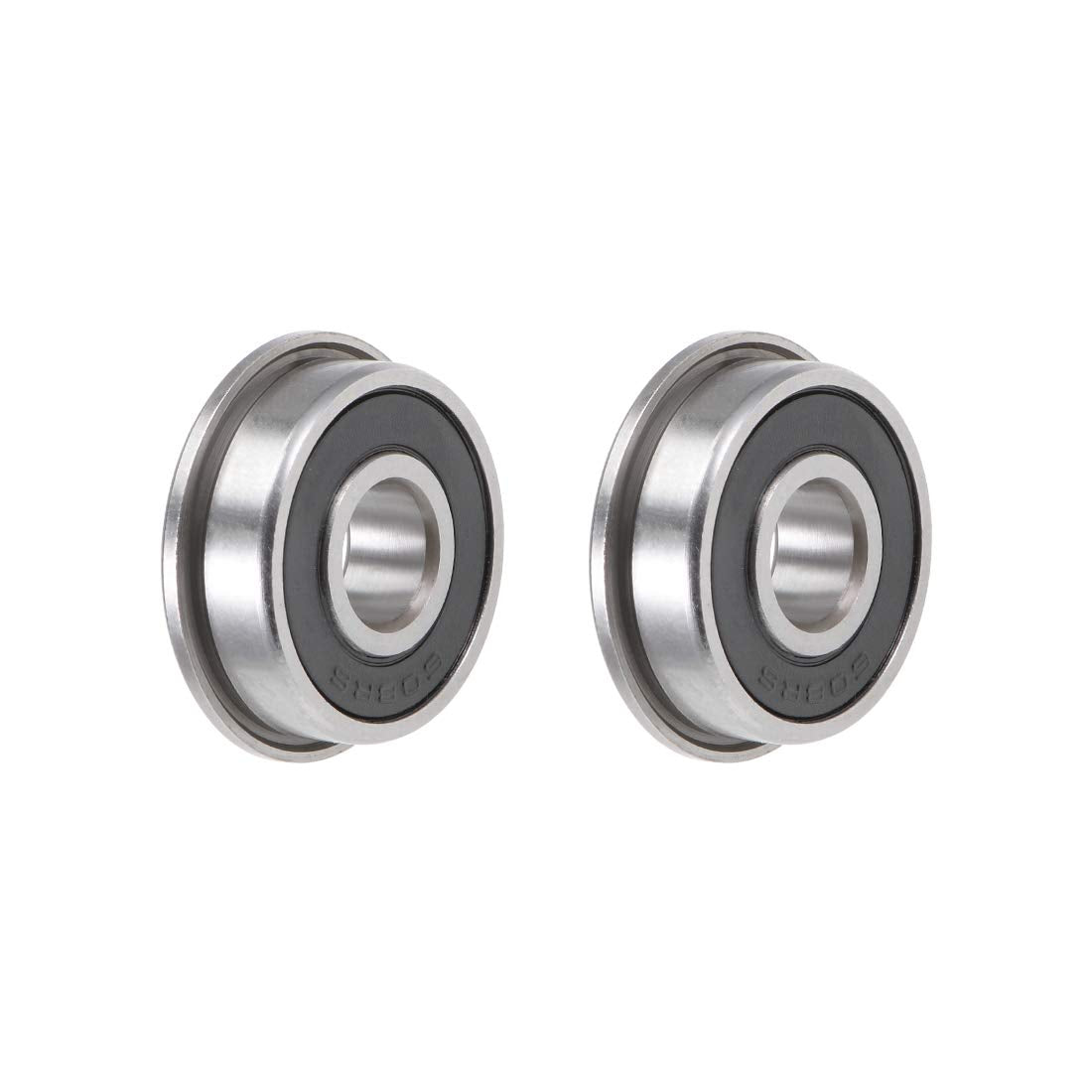 F608-2RS Flange Ball Bearing 8x22x7mm Sealed Chrome Bearings 2pcs