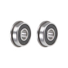 F608-2RS Flange Ball Bearing 8x22x7mm Sealed Chrome Bearings 2pcs