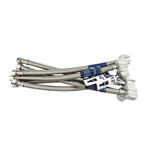 (6stk 12 tommer) LinkMejor Toalett Vannforsyningsslange, 3/8" Comp x 7/8" BC Trelastet Stål Toalett Vannforsyningsslange, Toalett Koble Hose med Antilekkasje Kopper Nøkkel