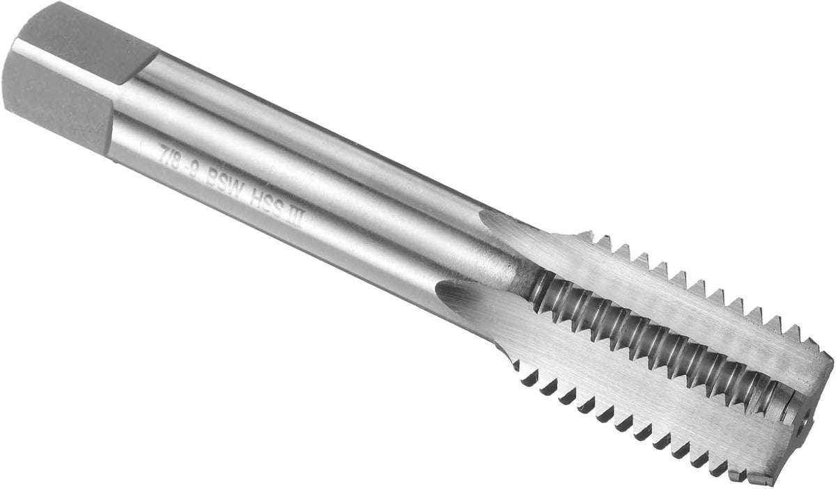 Hand Bottom Tap 7/8"-9 BSW 2B Thread Bottoming Style Threading Taps High Speed Steel HSS6542 Straight Flutes Screw Tapping Tool