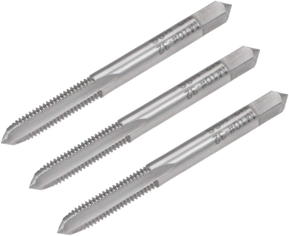 Machine Tap 10-32 UNF Thread H2 Class 3 Flutes High Speed Steel Screw Threading Tap Tapping Tool 3pcs