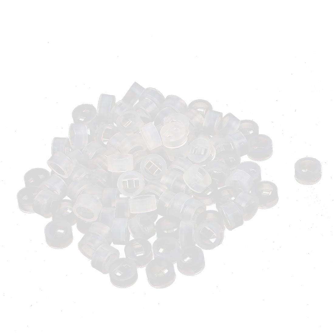 100 Pcs Nylon Cylinder LED Spacer Holder Support 3mm x 2mm Clear