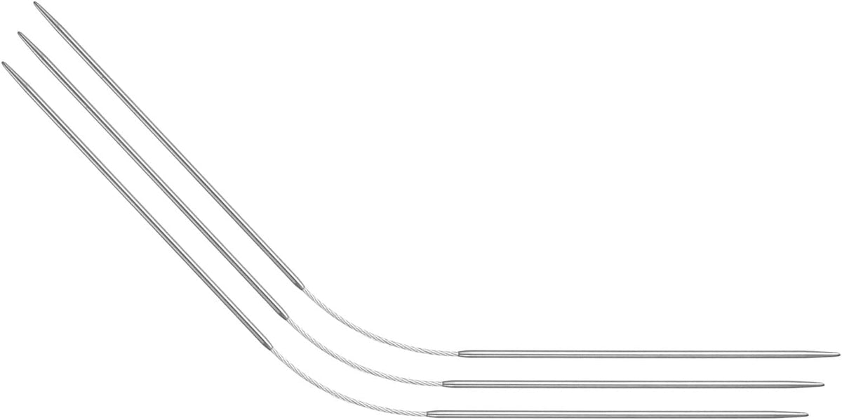 3Pcs Size US 0 (2mm) Double-Pointed Flexible Knitting Needles 9 Inch(23cm) Stainless Steel Needle for Handmade Projects DIY Knitting