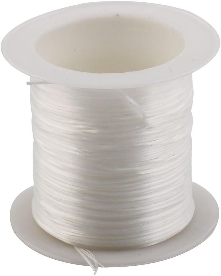 LinkMejor Elastic Bracelet String Cord, 1mm Stretchy Bead Cord Stringing Elastic Stretch Line for Bracelets, DIY, Jewelry Making, Beading and Sewing, White