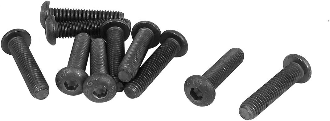 M8 x 35mm Alloy Steel Hex Bolt Socket Head Cap Screws Black 10 Pcs