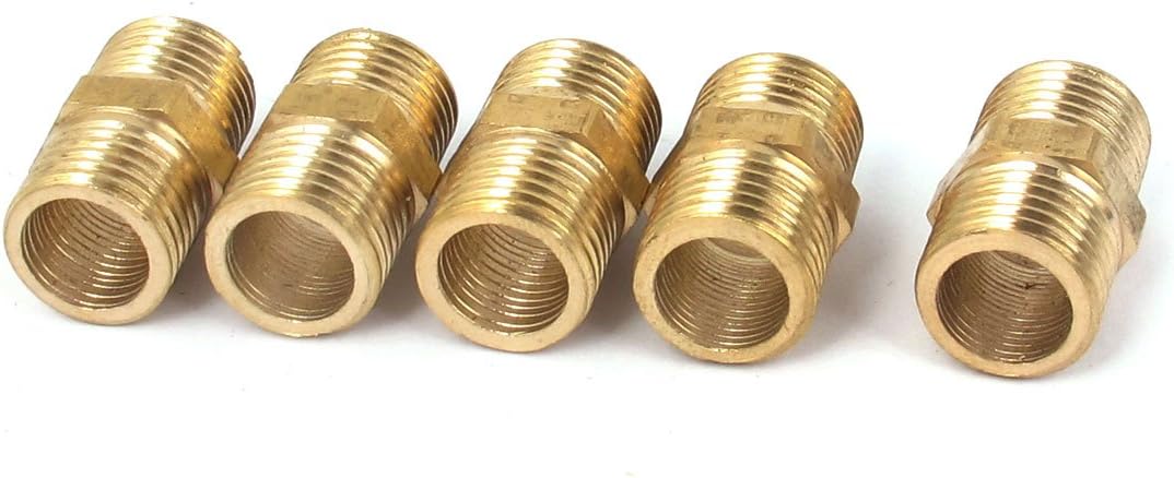 G1/4 to G1/4 Pipe Fitting Male Brass Hex Coupler 5pcs