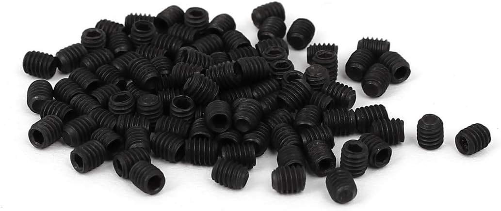 DIN916 M2.5x3mm Metal Grade 10.9 Hex Socket Set Screw Bolt Fastener 100pcs