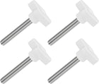 4Pcs Tee Wing Knobs Thumb Screws, M8 x 55mm Clamping Screw Knob Male Thread 304 Stainless Steel T Shaped Thumb Screws Handle 36mm Dia. for Hand Tightening Knob Replacement, White