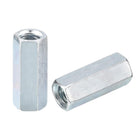 5pcs M10x14x35mm Coupling Nuts - Galvanized Carbon Steel Hex Threaded Rod Coupler for Furniture, Electronic, Industrial