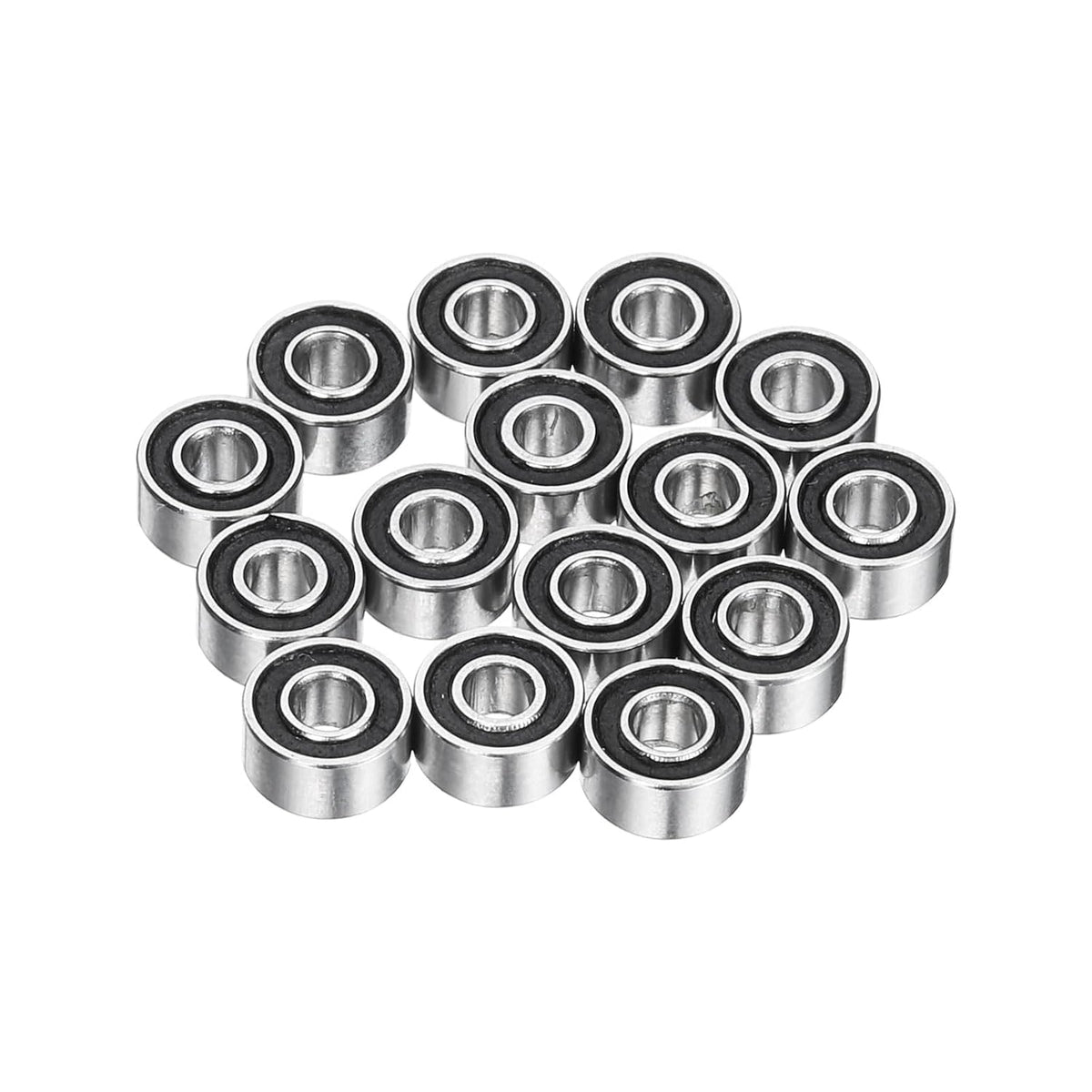 15pcs MR52-2RS Miniature Deep Groove Ball Bearings 2x5x2.5mm Double Sealed Bearings (Black) for Electric Motor, Home Appliances, Machinery, (ABEC 3)