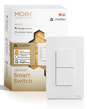 LinkMejor Matter-WiFi Smart Double Switch, Neutral Krævet