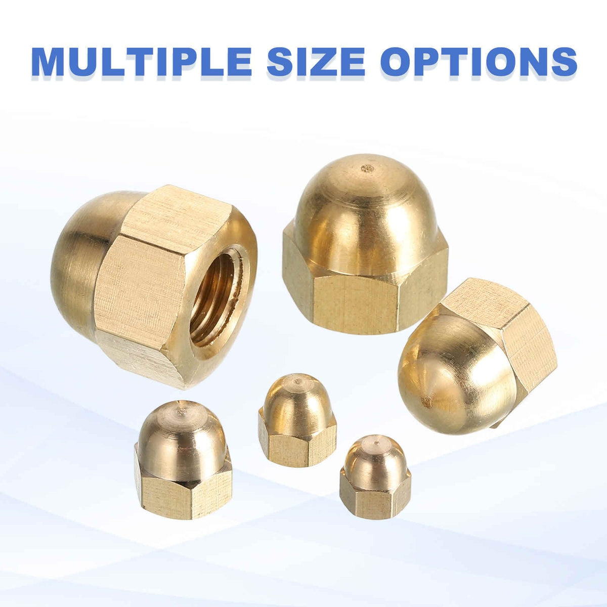 LinkMejor Acorn Hex Cap Nuts, M6x1mm Brass Dome Head Hex Decorative Cap Nuts for Screws Bolts Industrial Mechanical Electrical Equipment Repair Hardware(Gold Tone, Pack of 8)
