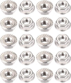 #10-24 Serrated Flange Hex Lock Nuts, 304 Stainless Steel, 20 Pcs