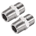 Hex Nipple G1/2 Male X G1/2 Male 304 Stainless Steel Pipe Tube Fitting 2Pcs