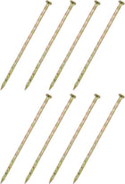 8Pcs Fence Deck Nails, 5-15/16 Inch Carbon Steel Spiral Deck Nail Spiral Shank Spikes for House Floor Repairing Wall Woodworking, Color Zinc