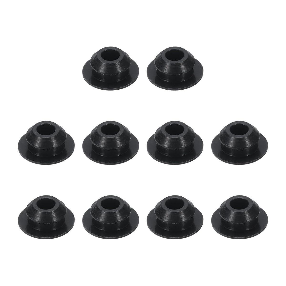 10pcs Hole Plug 3/8 Inch (9mm) Button Plugs Fit for 8mm Hole, Snap in Locking Hole Tube Plug Silicone Tube Waterproof Plug Tube Plug, Black