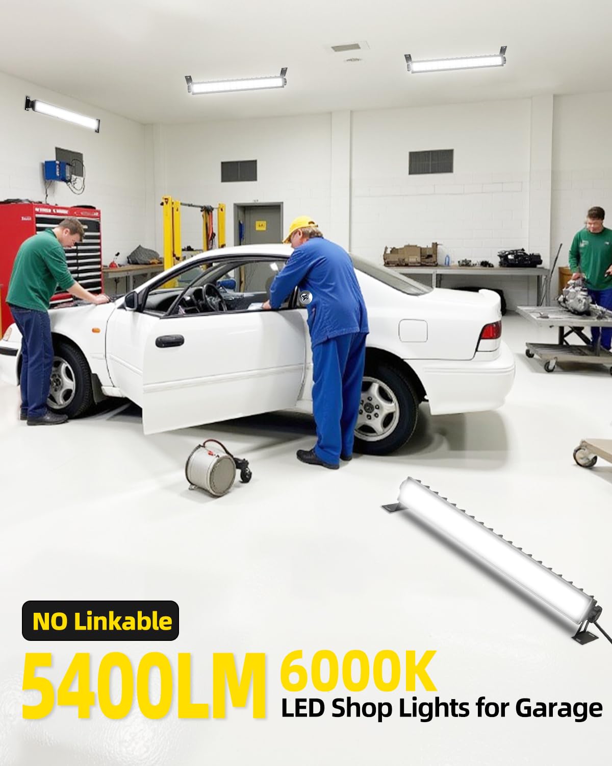 5400LM Lumină Magazin, Lumină Garaj Prinsă în Priză cu Comutator, IP66 pentru Grădina de Atelier