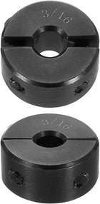 2pcs Double Split Shaft Collar for 3/16" Shaft, Two-Piece Clamping Collar, 5/8" OD, 5/16" Width, Black Oxide Steel Lock Collar Clamp, Set Screw Style