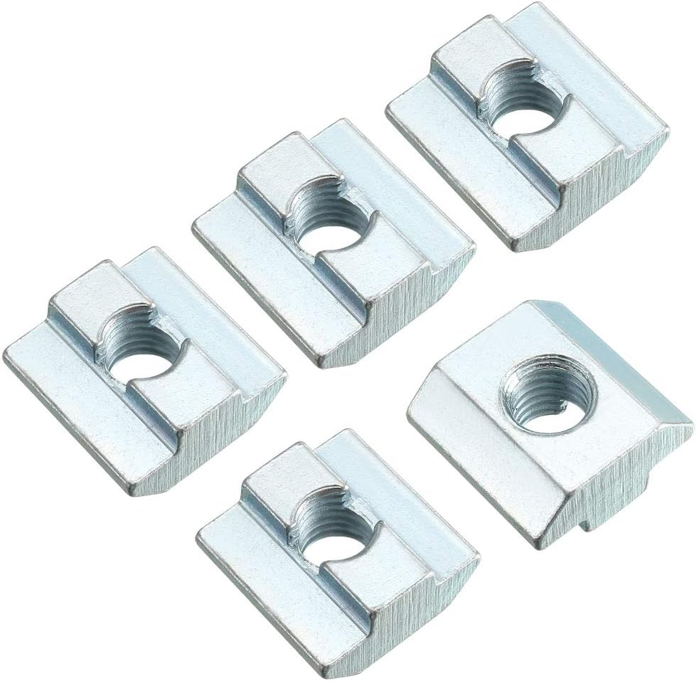 Slide in T-Nut, M8 Half Round Roll in Sliding Threaded for 4040 Series Aluminum Extrusions Profile, Pack of 15