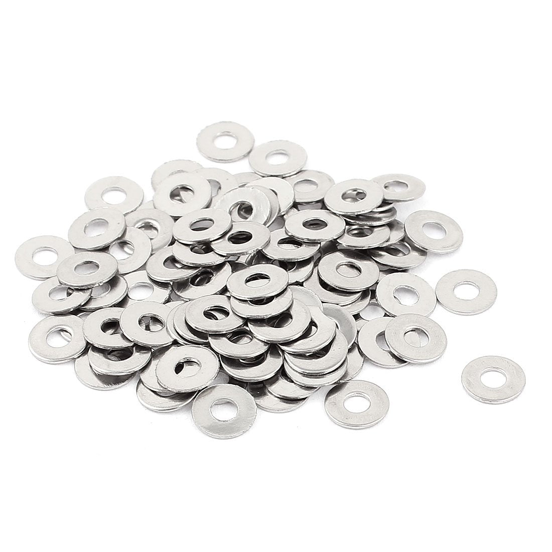 100Pcs M3 x 8mm x 0.6mm 304 Stainless Steel Flat Washer for Screw Bolt