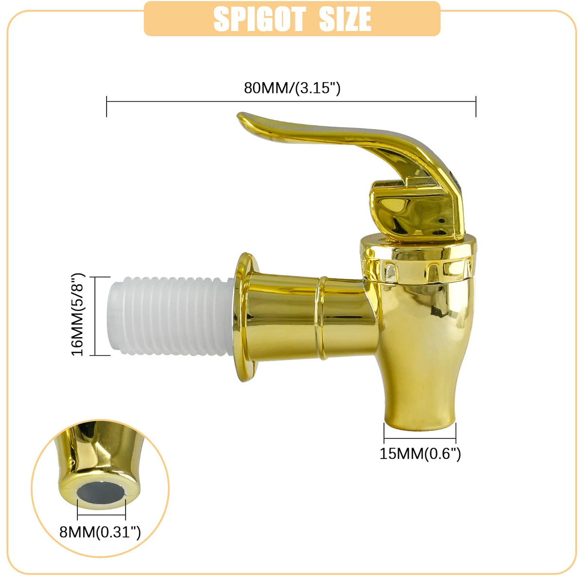 LinkMejor 4 Pcs Replacement Spigot, Golden Push Style