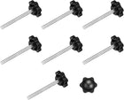 8Pcs Clamping Screw Knob, M5 x 50mm Hex Shaped Star Knob Plastic Grips Hand Tightening Screw Handle for Umbrella Base Mechanical Furniture, 32mm Dia