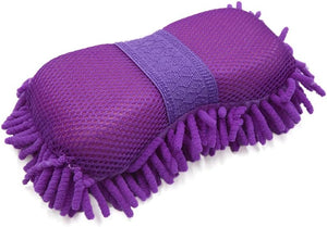 22 x 14 x 6 ซม. สีม่วง แบบ 8 ทรง Microfiber Chenille Cleaning Sponge ทั่วไปสำหรับรถ