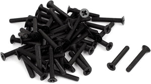 M3x20mm Phillips Nylon Countersunk Head Bolt Machine Screw Black 50Pcs