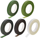 LinkMejor 5 Roll 1/2-inch Wide 30Yard Dark Green,Light Green,Green,Brown,White Floral Tape Flower Adhesives Floral Arrangement Kits