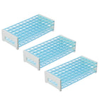 Detachable Polypropylene Test Tube Holder Rack 50 Hole for 13-16mm Tubes Light Blue 3Pcs
