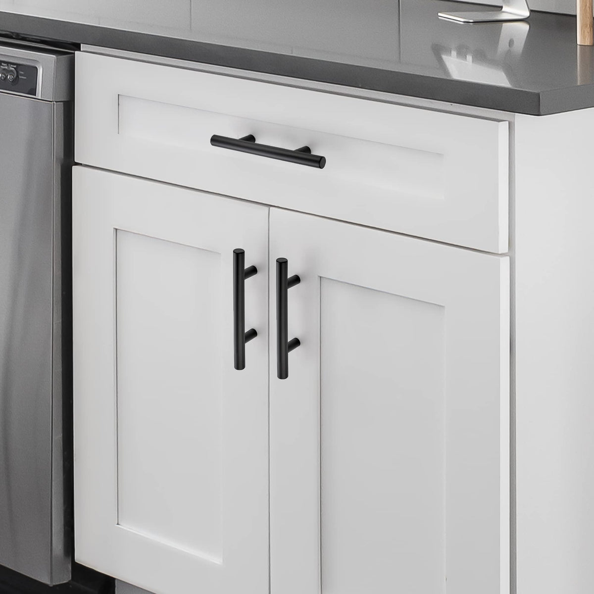 LinkMejor Matte Black Cabinet Handles Drawer Pulls 3 Inch CC 10 Pack