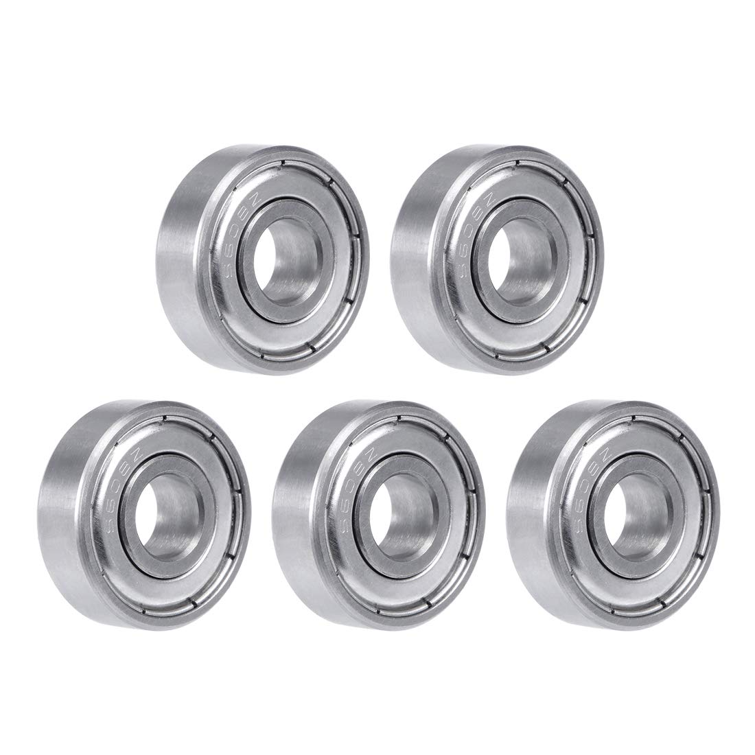 S608ZZ Stainless Steel Ball Bearing 8x22x7mm Double Shielded S608Z Bearings (Z2 Lever) 5-Pack