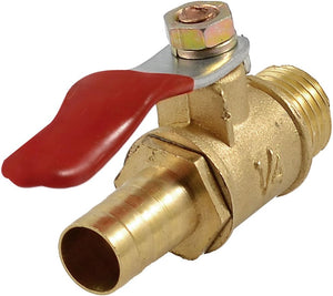 1/4" PT Male Thread to 10mm Barb Hose Tail Lever Handle Ball Valve