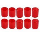 10Pcs 14mm Inner Dia PVC Flexible Vinyl End Cap Screw Thread Protector Cover Red