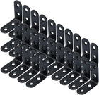 24pcs Angle Bracket Stainless Steel 50x50mm Black Corner Brace Fastener L Shaped Right Angle Brackets Corner Protector Shelf Support for Furniture
