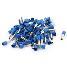 Crimp Cord End Insulated Bootlace Ferrule Terminal with 100 Piece, 6 mm, Blue