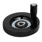 10mm Bore 80mm Outer Dia Revolving Handle Lathe Hand Wheel Machinery Tool Black