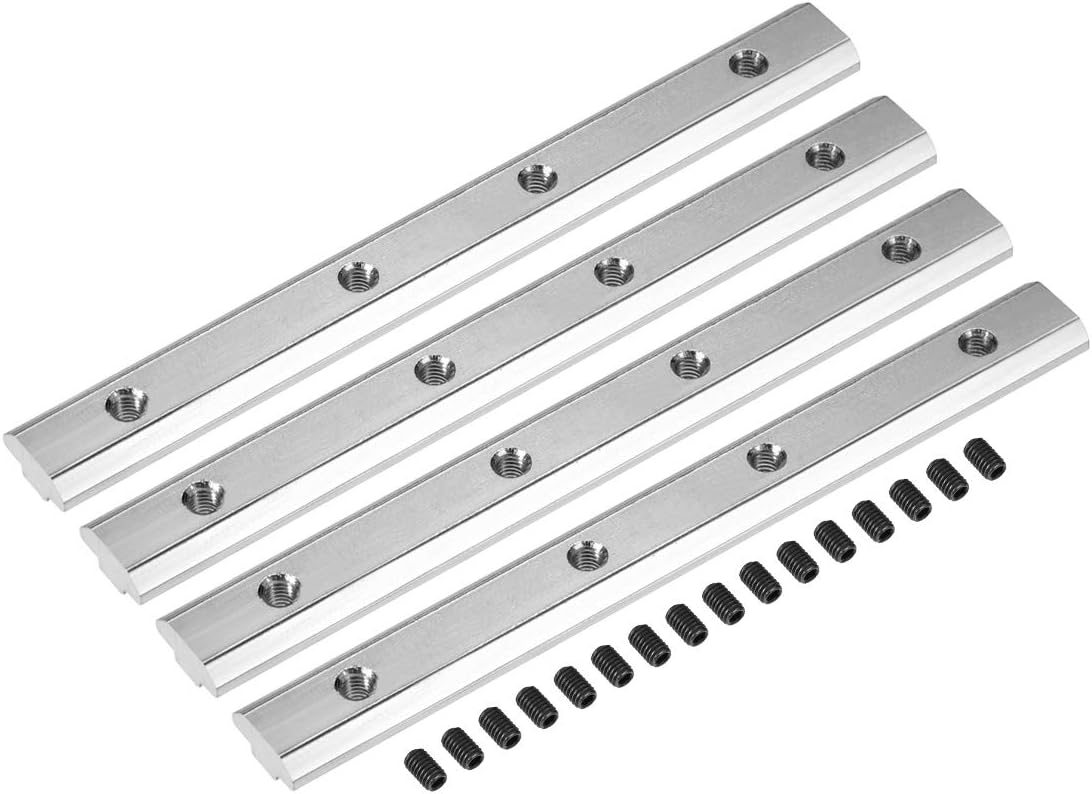 Straight Line Connector, 7 Inch Joint Bracket with Screws for 4040 Series Aluminum Extrusion Profile with 8mm T Slot, 4 Pcs