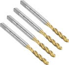 4pcs Spiral Flute Thread Taps, 6-32 UNC H2 Screw Threading Tap, Titanium Coated 6542 High Speed Steel Machine Tapping Tools for Machinist Repair