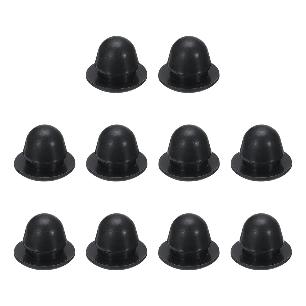 10pcs Hole Plug 1/4 Inch (7.2mm) Button Plugs Fit for 6mm Hole, Snap in Locking Hole Tube Plug Silicone Tube Waterproof Plug Tube Plug, Black