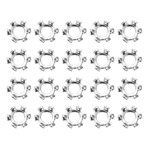 50Pcs 6# External Tooth Lock Washer, 304 Stainless Steel Multi-Tooth Star Washer Locking Fastener, Silver Tone