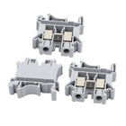 3Pcs UK-10N DIN Rail Mount Guide Terminal Block 800V 76A 10mm2 Cable Gray