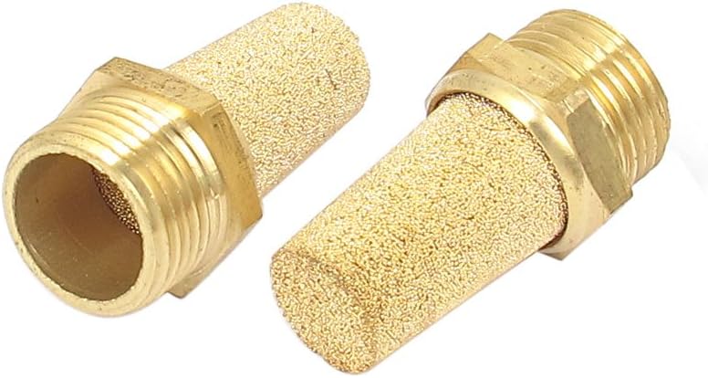 3/8BSP Thread Brass Pneumatic Air Exhaust Muffler Filter 2pcs