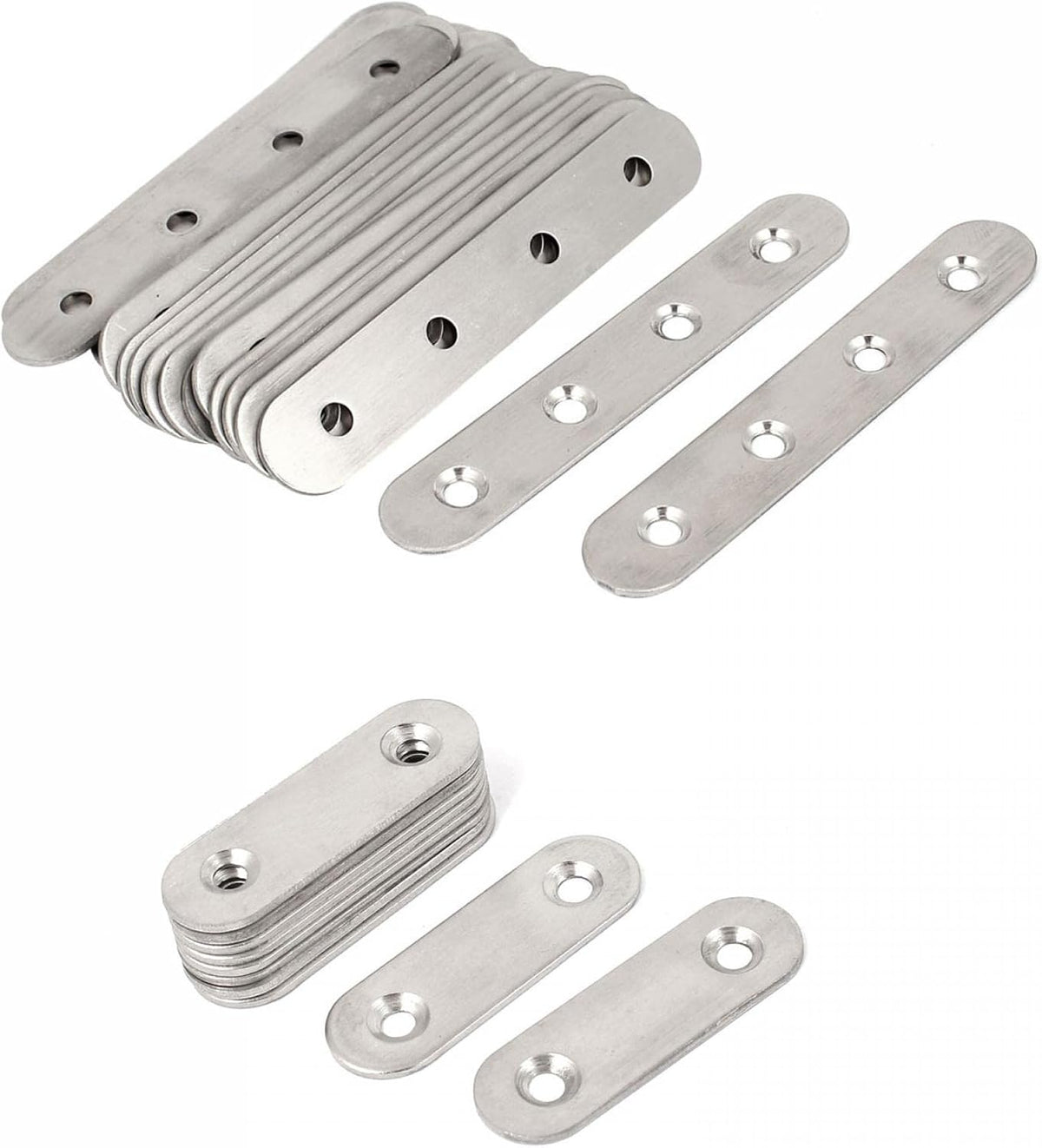 10 Pcs 50mmx16mmx2mm and 20 Pcs 100mm 4" Flat Brackets Straight Mending Plates Repair Fixing Joining