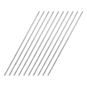 2mm x 200mm 304 Stainless Steel Solid Round Rod for DIY Craft - 10pcs