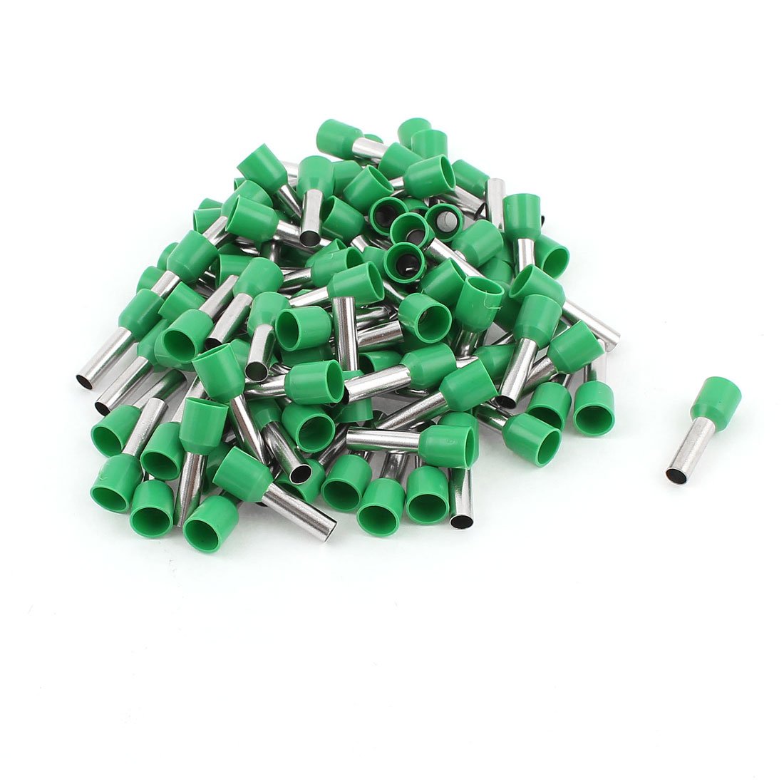 Crimp Terminal Bootlace Ferrule Connector with 100 Piece, 6 mm, Green