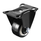 Caster Wheels 1" Polyurethane with Top Plate 110LBS Capacity for Furniture Carts Workbench, Black