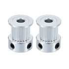 2 Pcs Aluminum 20 Teeth 5mm Bore 10mm Width Timing Belt Pulley Wheel Idler Pulley Synchronous Wheels Gear Part for 3D Printer, Silver